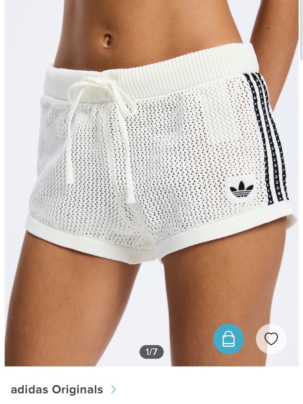 Adidas Knitted Crochet Shorts (XS)